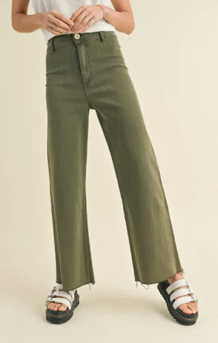 Straight Wide Leg Denim Pants