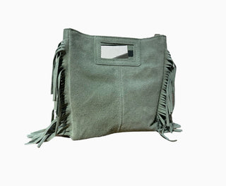 Marion Suede Bag Tall- Green