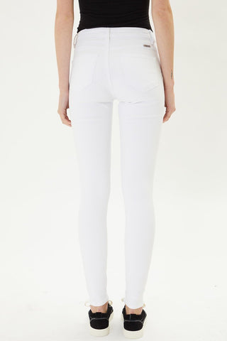 High Rise Super Skinny White Jeans