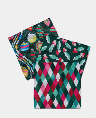 Retro Holly Dishcloth Set