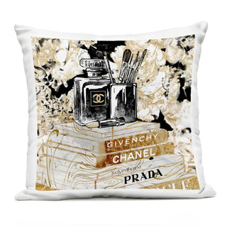 Glam Designer Books Printed Outdoor Pillow - 18x18