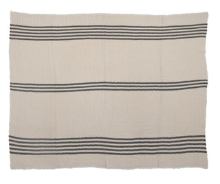 Double Cloth Stitched Throw with Frayed Edges