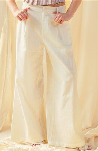 Linen Trousers with Pleated Front