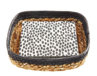 Black Spot Napkin Basket Set