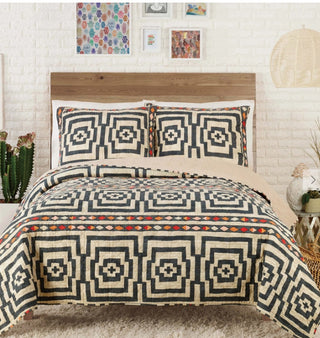 Hypnotic 3-Piece Quilt Set (Black)- King