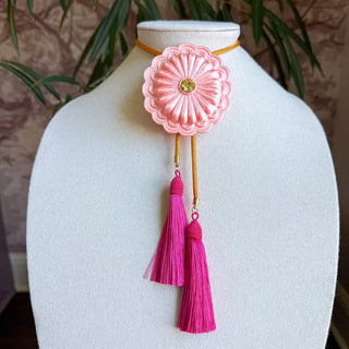 Concho Bolo Sugar Pink with Golden Yellow & Fuchsia