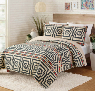 Hypnotic 3-Piece Quilt Set (Black)- King