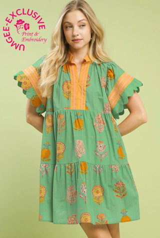 Short Dress with Contrast Striping Details