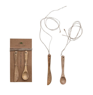 Mango Wood Spoon & Canape Knife, Set of 2