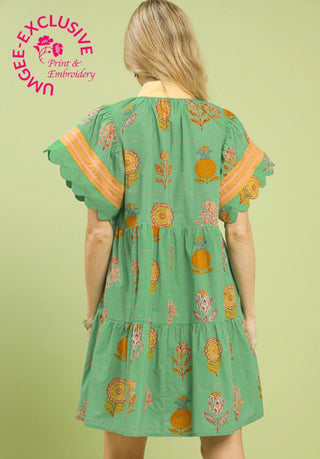 Short Dress with Contrast Striping Details